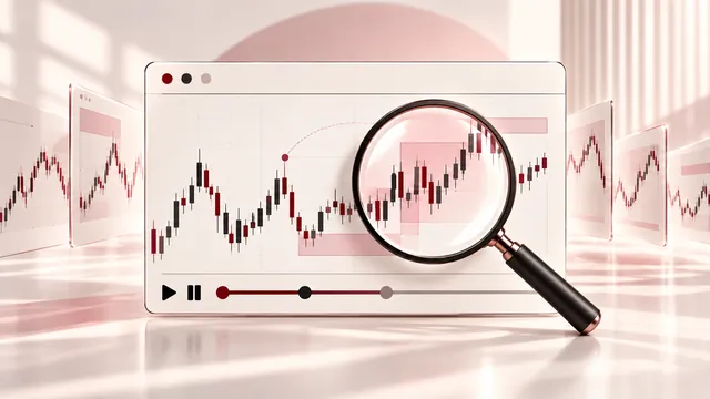 A magnifier over a chart in replay mode
